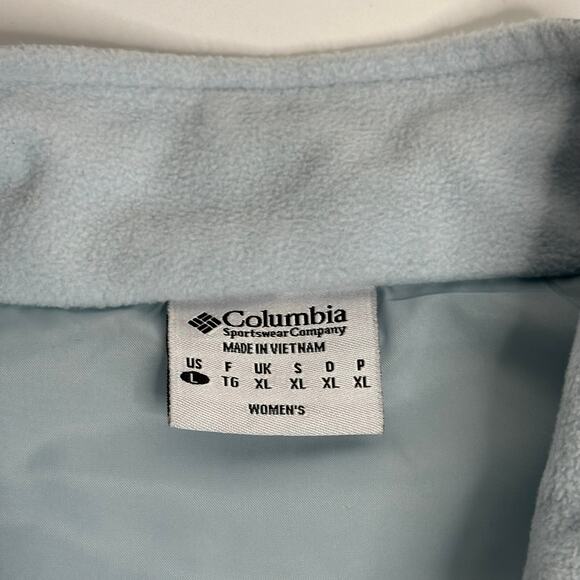 Columbia Light Blue Diamond Quilted/Fleece Vest Full Zip Ski Womens Size Large L - Picture 7 of 12